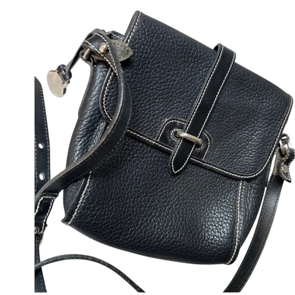 Vintage Dooney & Bourke Equestrian Crossbody Bag-Black AWL Leather - Picture 4 of 11